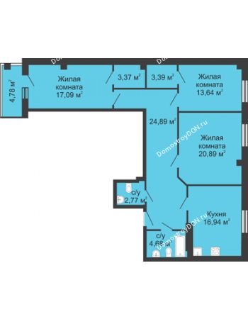 3 комнатная квартира 110,05 м² - ЖК Маяк