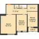2 комнатная квартира 104,94 м² в ЖК Бунин, дом 1 этап, секции 11,12,13,14 - планировка