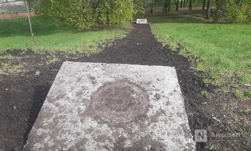 Огромный провал грунта устранили в Александровском саду Нижнего Новгорода