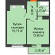 1 комнатная квартира 38,1 м² в ЖК SkyPark (Скайпарк), дом Литер 2 - планировка