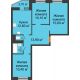 3 комнатная квартира 69,1 м² в ЖК 5 Элемент (Пятый Элемент), дом Корпус 5-7 (Монолит) - планировка