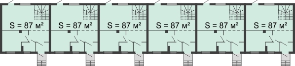 Планировка 1 этажа в доме № 8 в КП Ждановский