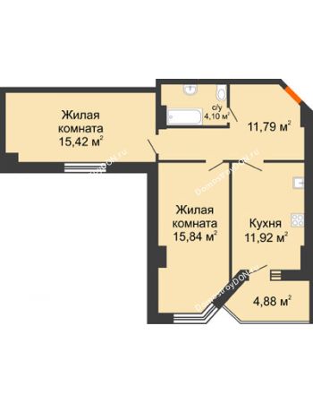 2 комнатная квартира 62,6 м² - ЖК Максим Горький