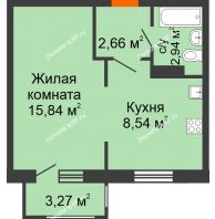 1 комнатная квартира 30,96 м² в ЖК Португалия, дом Литер 31 - планировка