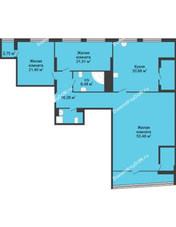 3 комнатная квартира 187,43 м² - ЖК Адмирал