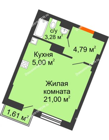 Студия 29,07 м² в ЖК Мечников, дом ул. Мечникова, 37