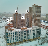 Ход строительства дома 1, секции А,Б,И,К,Л в ЖК Голос Кашириных -