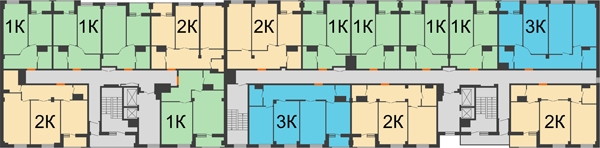 Планировка 11 этажа в доме № 3 в ЖК Квартет