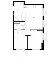 2 комнатная квартира 53 м² в ЖК Савин парк, дом корпус 10 - планировка