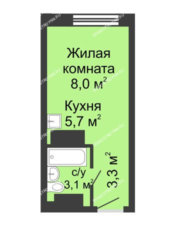 Студия 20,1 м² - Дом Студии на Лядова