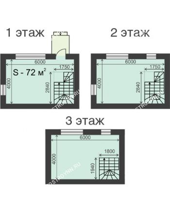 3 комнатная квартира 72 м² в КП Слобода, дом № 115 (72 м2 и 132 м2)