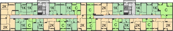 Планировка 2 этажа в доме 1 очередь - Литер 2 в ЖК Самолет