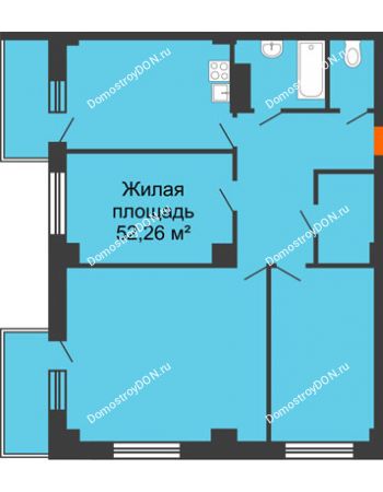 3 комнатная квартира 87,8 м² в ЖК Сокол Градъ, дом Литер 4 (5)