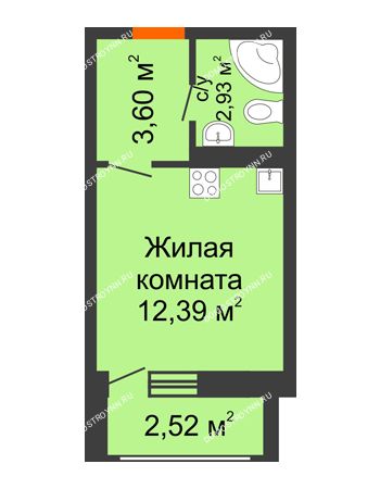 Студия 21,44 м² в ЖК Москва Град, дом № 61