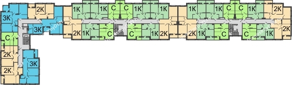 Планировка 1 этажа в доме Литер 6 в ЖК Западная резиденция