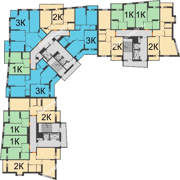 ЖК Сограт - планировка 19 этажа