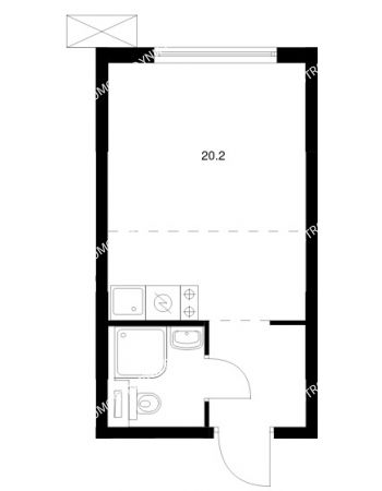 Студия 20,2 м² в ЖК Савин парк, дом корпус 8