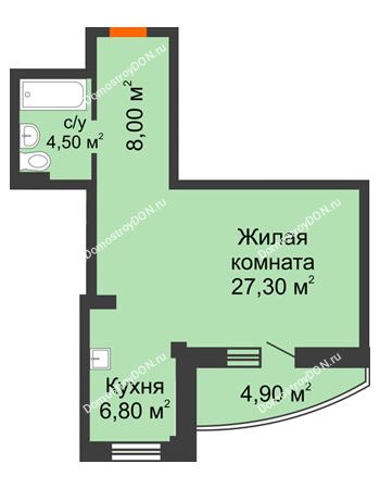 1 комнатная квартира 49,1 м² - ЖК Южная Башня