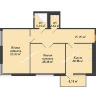 Студия 104,75 м², ЖД по ул. Платонова, 9,11 - планировка