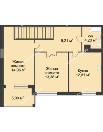 2 комнатная квартира 69,61 м² в КП Каштановый дворик, дом Тип 1