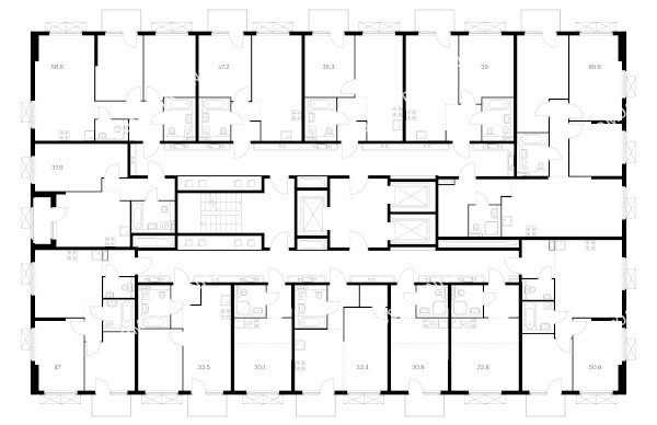 Планировка 13 этажа в доме корпус 3 в ЖК Савин парк