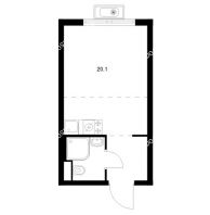 Студия 20,1 м² в ЖК Савин парк, дом корпус 7 - планировка