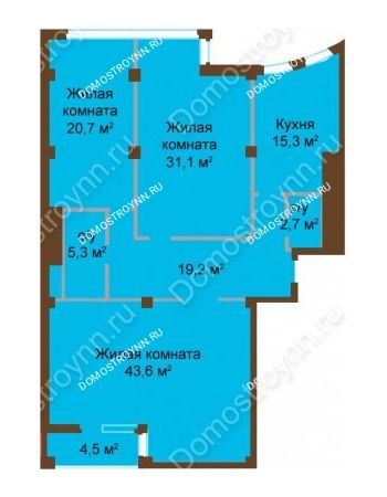 3 комнатная квартира 143,1 м² - ЖК Бояр Палас