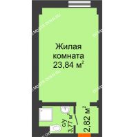 Апартаменты-студия 30,43 м², Апартаменты Бирюза в Гордеевке - планировка