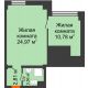 Апартаменты-студия 42,12 м², Апартаменты Бирюза в Гордеевке - планировка