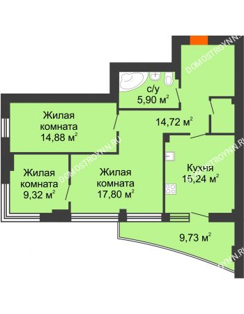 Студия 83,2 м² - ЖК Сергиевская Слобода