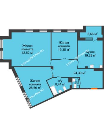 3 комнатная квартира 147,56 м² - ЖД Коллекция
