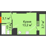Студия 22,9 м², ЖК Космолет - планировка