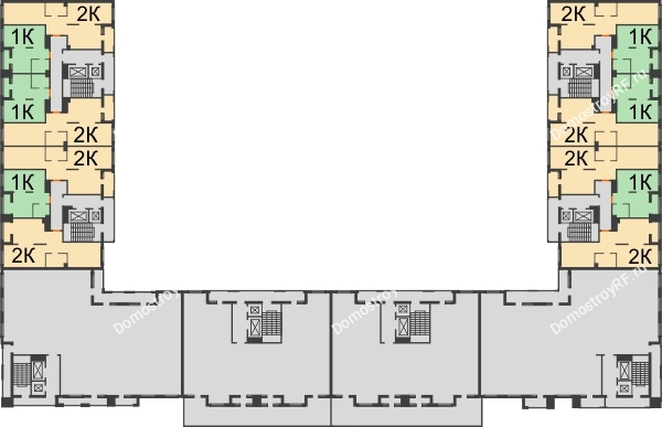 Планировка 2 этажа в доме Литер 6 в ЖК NOVELLA (НОВЕЛЛА)