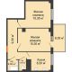 2 комнатная квартира 53,75 м² в ЖК Грин Парк, дом Литер 2 - планировка