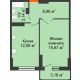 1 комнатная квартира 41,62 м², ЖК Орбита - планировка