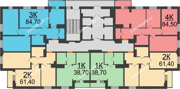 Планировка 18 этажа в доме 2 этап в ЖК На Высоте