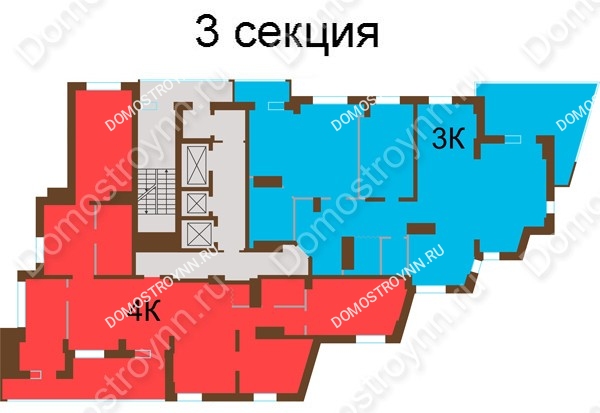 Планировка 21 этажа в доме № 7, корп. 6 в ЖК Подкова на Панина