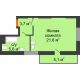 Студия 36 м², ЖК Космолет - планировка