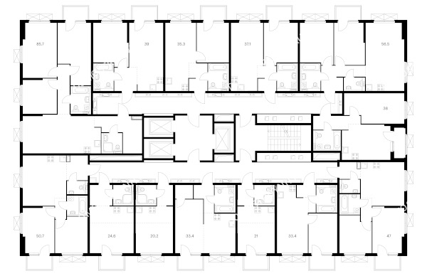 Планировка 5 этажа в доме корпус 1 в ЖК Савин парк