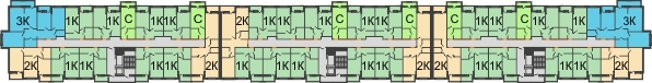 Планировка 2 этажа в доме Литер 3 в ЖК Победный